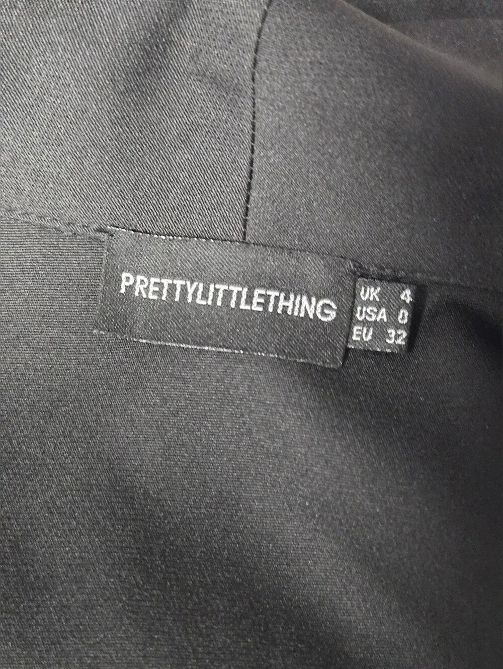 Pretty Little Thing 0 Black Business Suit Jacket Blazer Lapel Asymmetrical - Picture 5 of 6